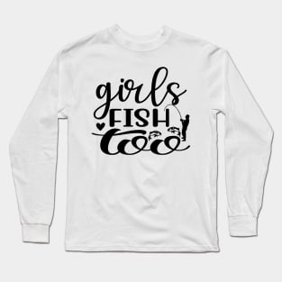 Wishing I Was Fishing - Less Talk More Fishing - Gift For Fishing Lovers, Fisherman - Black And White Simple Font Long Sleeve T-Shirt